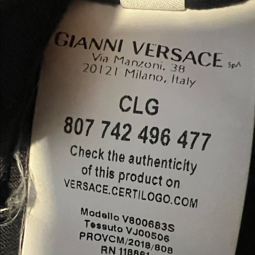 Versace Collection Black Tee with Red and White Accents - Picture 3 of 5
